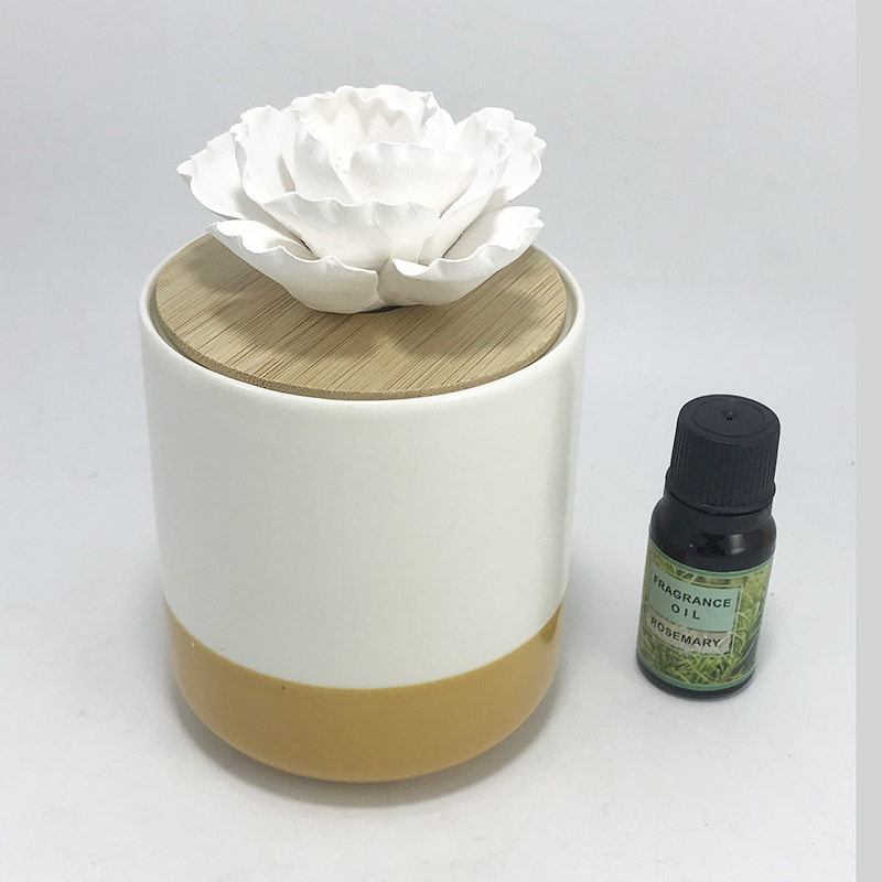 London ceramic flower essential oil diffuser with customized packaging